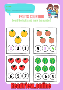 Fruit counting activity for children